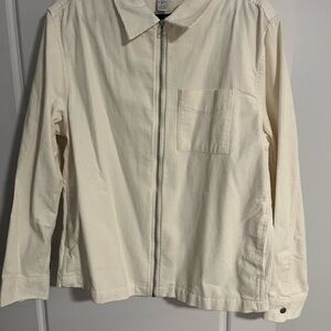 H&M Off-White Textured Zip-Up Jacket
